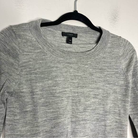 Starluv J. Crew Merino Wool Grey Tippi Sweater Pullover Crewneck size XXS